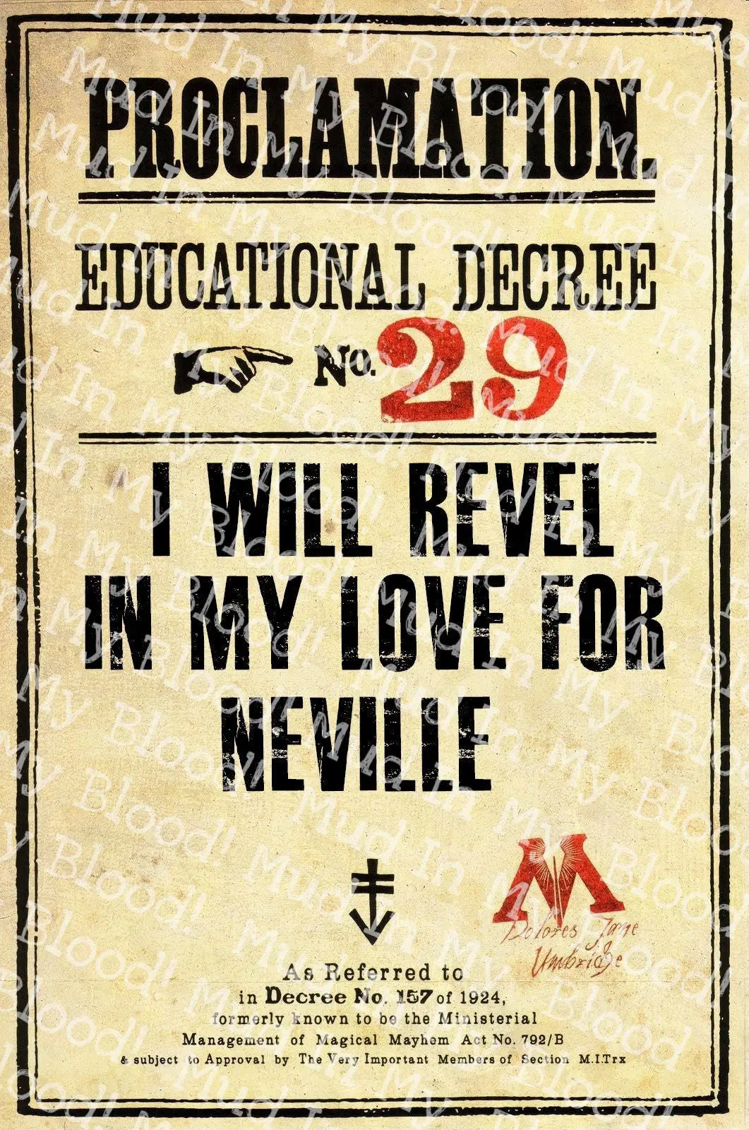 Revel In My Love Decree Poster 1