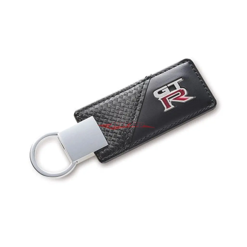 Nismo Gtr Metal Logo Carbon Look Leather Keychain 1