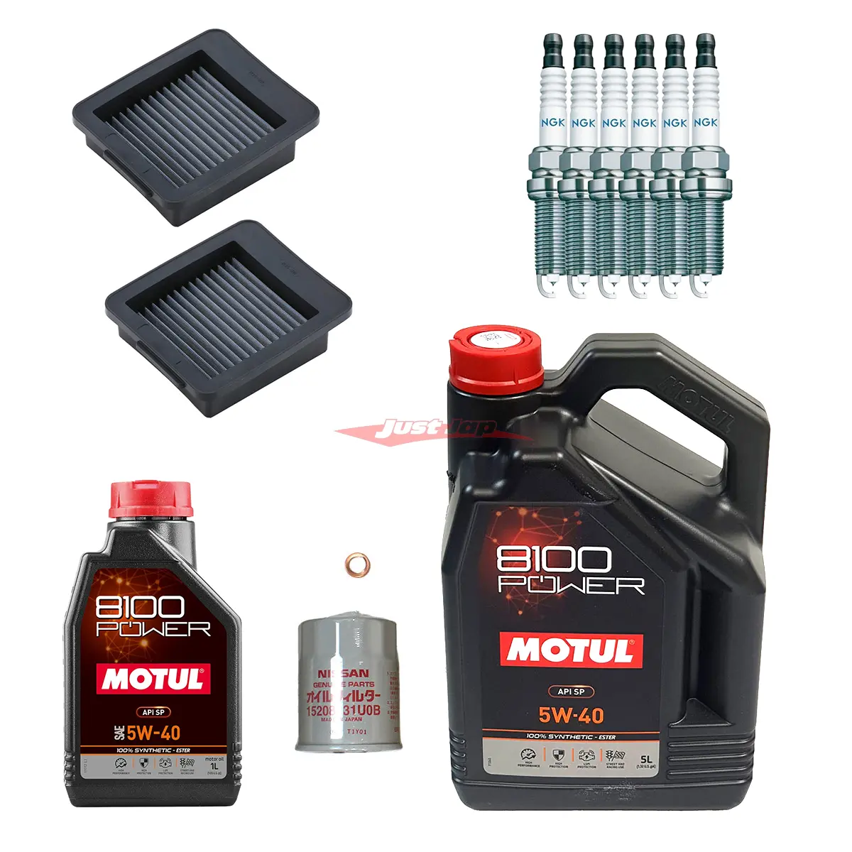 Nissan R35 Gtr Complete Service Kit (Motul 8100, Ngk, Nissan & Blitz Filters) 1