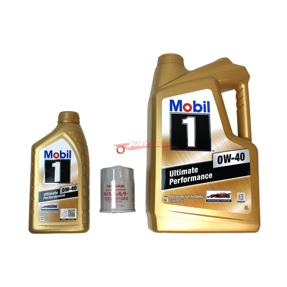 Nissan R35 Gtr Engine Oil Service Kit - Mobil 1 0W-40 & Nissan Oil Filter 1