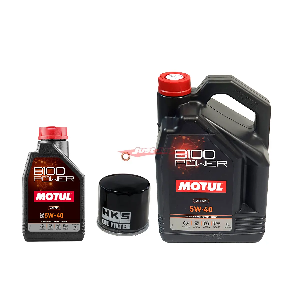 Nissan R35 Gtr Engine Oil Service Kit - Motul 8100 Power 5W-40 & Hks Racing Oil Filter 1
