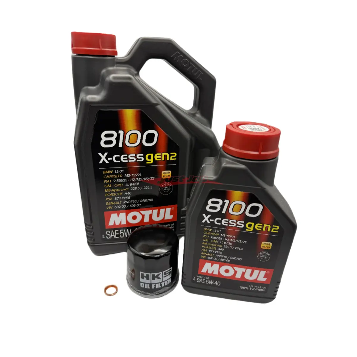 Nissan R35 Gtr Engine Oil Service Kit - Motul 8100 X-Cess 5W-40 & Hks Racing Oil Filter 1