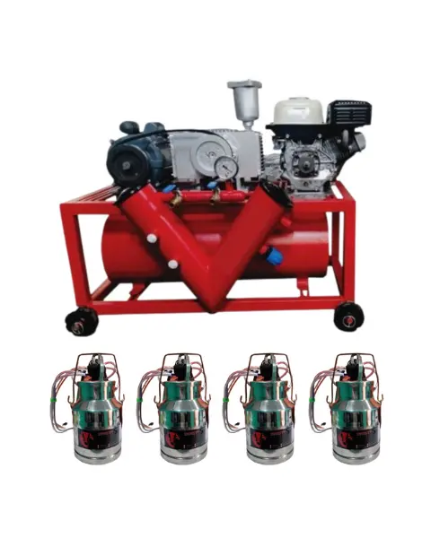 Open Door Four Bucket Milking Machine 1