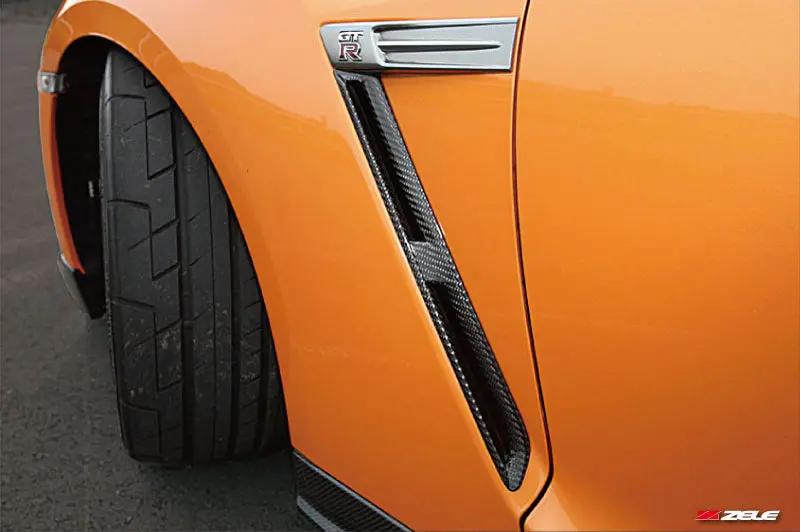 Zele Carbon Fiber Front Fender Vent Set Fits Nissan R35 Gtr 1