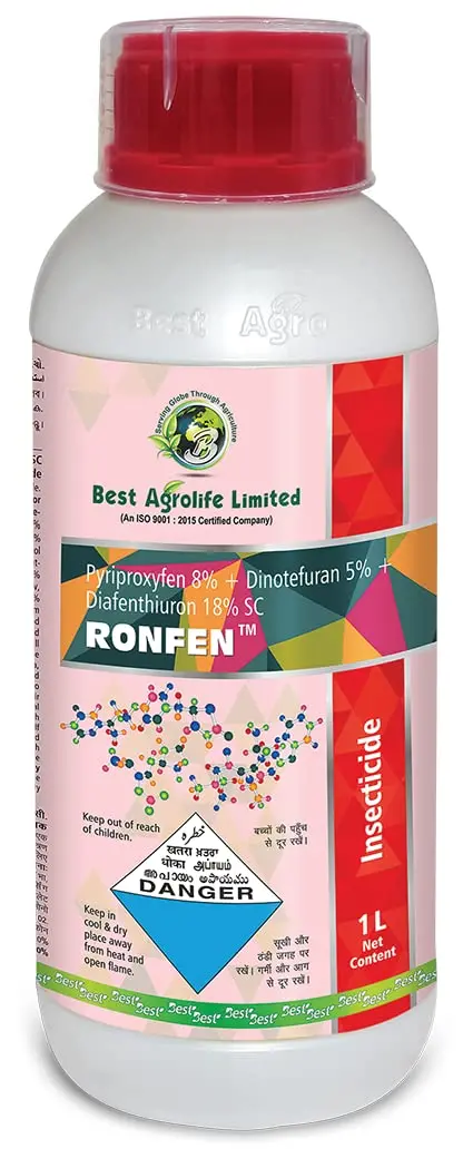 Ronfen Insecticide (Pyriproxyfen 8% + Dinotefuron 5% + Diafenthiuron 18% Sc) | Dual Action 1