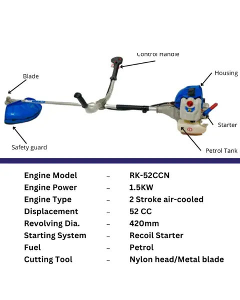 Royal Kissan Rk-52Ccns Ultra Premium Brush Cutter 2-Stroke Side Pack With 52Cc 1