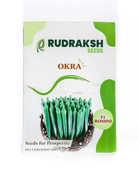 Rudraksh F1 Roshani Okra (Dark Green) Seeds 1