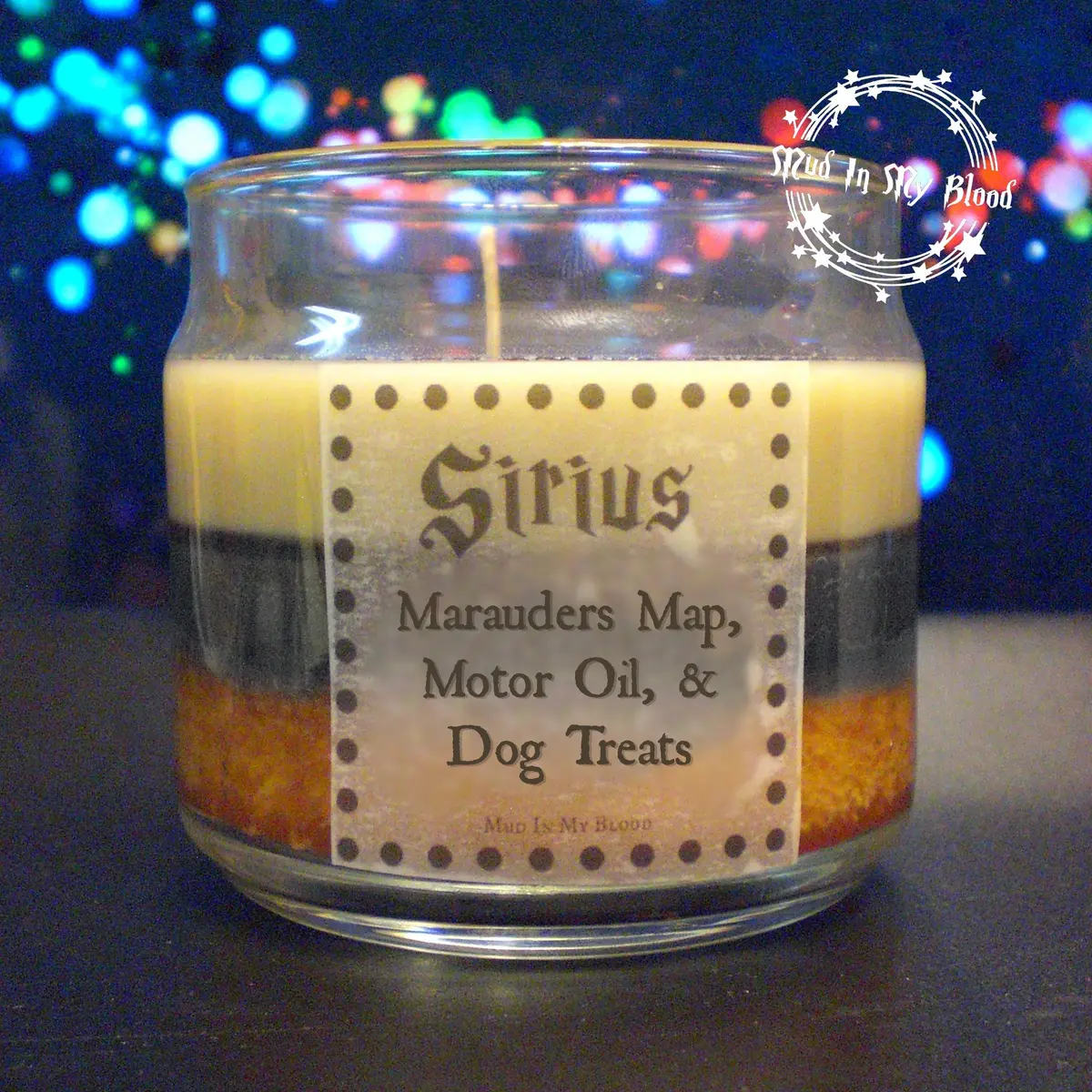 Black Dog Scented 4Oz Candle- Map, Motor Oil, Dog Treats (Bacon) 1