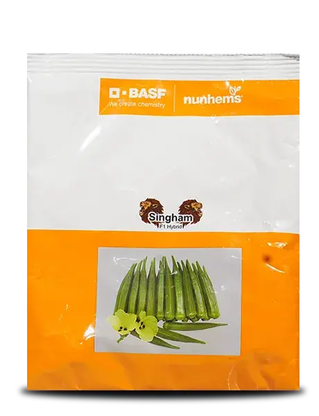 Singham Bhendi Seeds - Helathy Fast Growth, High Yield, Dark Green Pods 1
