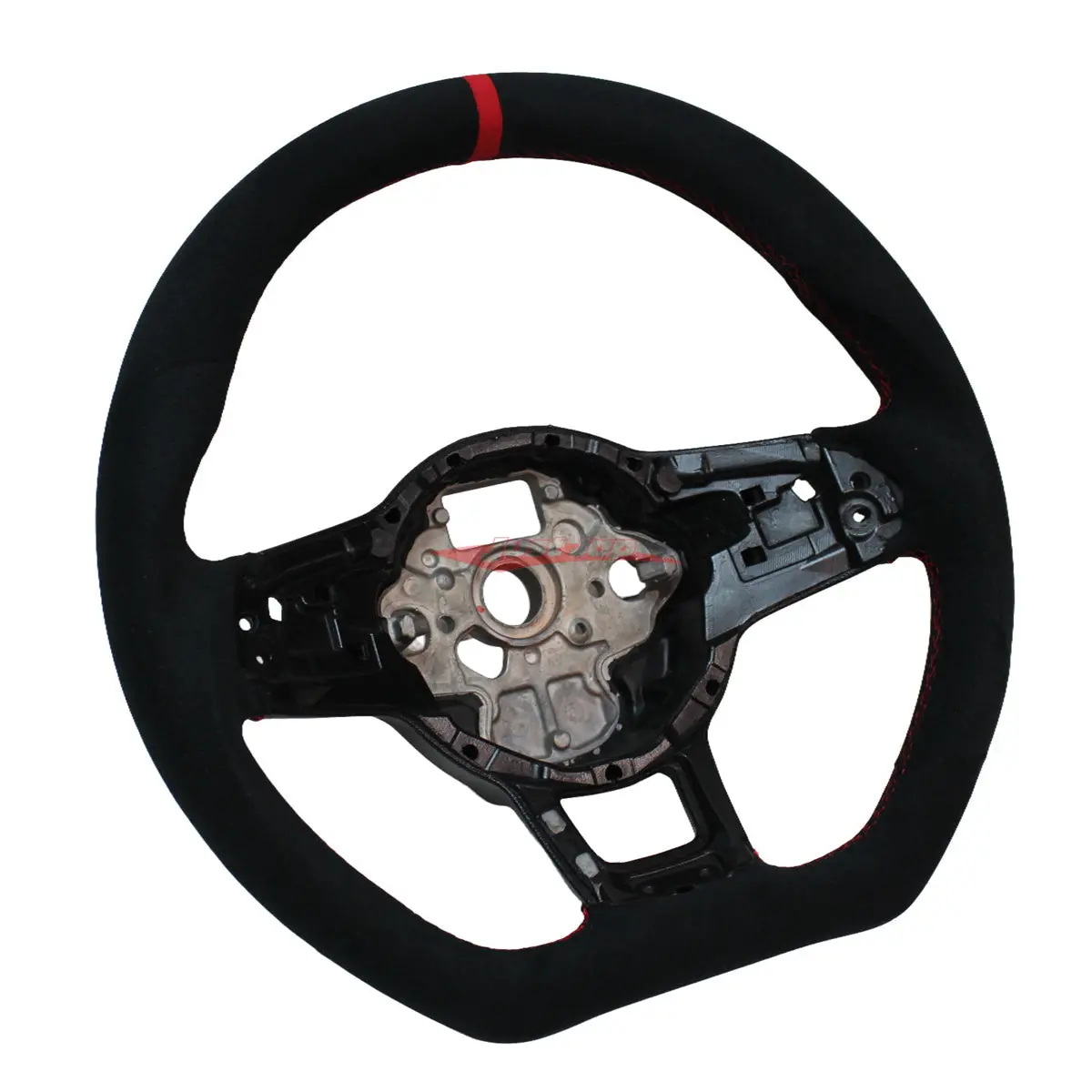 Tisso Premium Alcantara Leather Steering Wheel (Red) - Vw Golf Gti Mk7 1