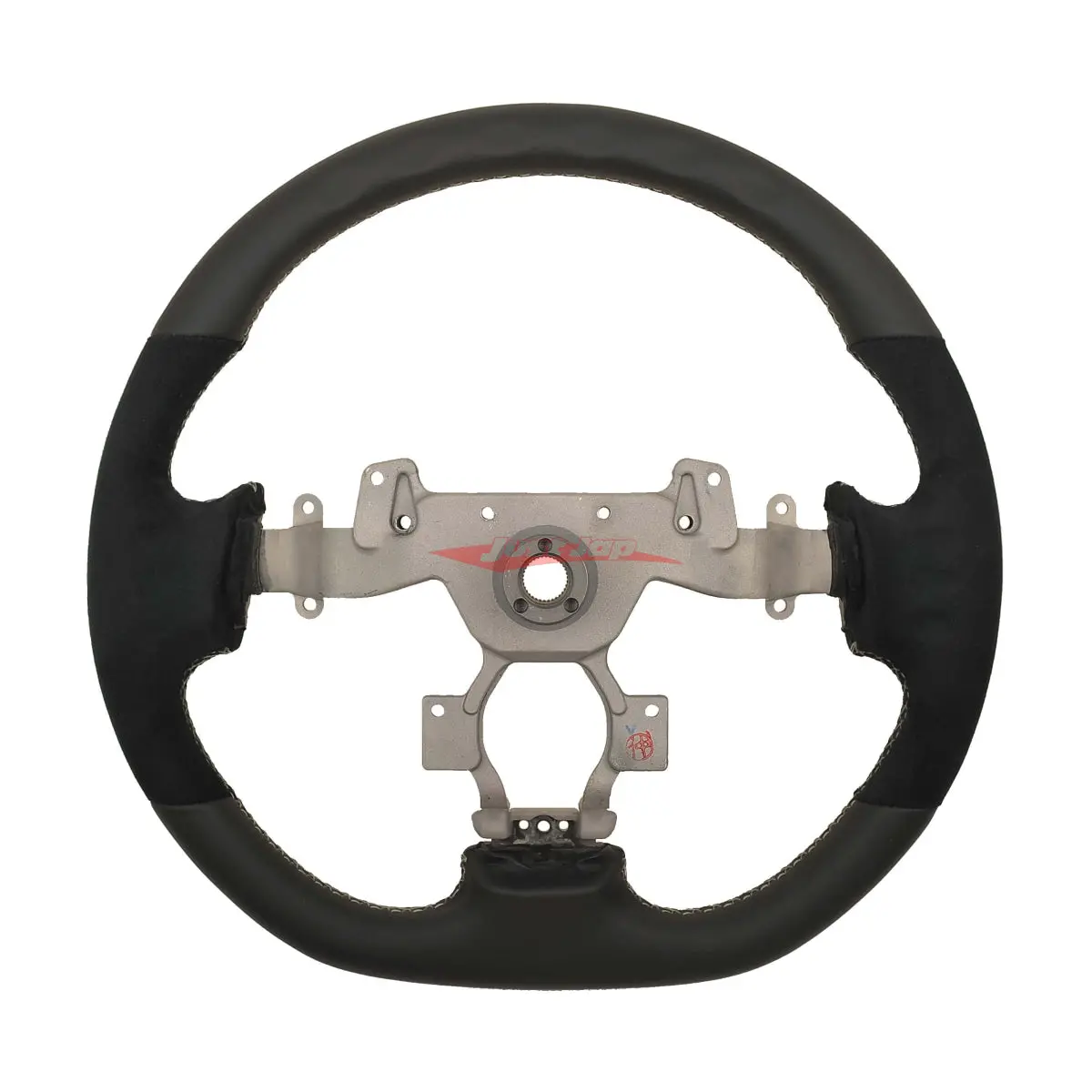 Tisso Premium Nappa Leather & Alcantara Steering Wheel (Grey Stitching) Fits Nissan R35 Gtr 1