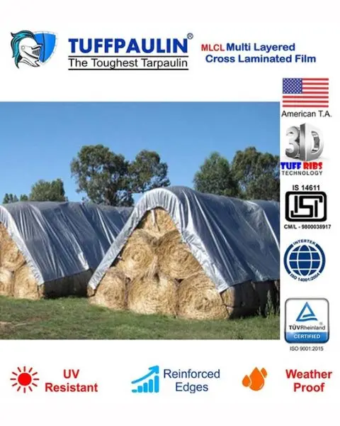 Tuffpaulin 12.19 M X 9.14 M (40Ft X 30Ft) 150 Gsm Silver Hay Covers Heavy Duty Tarpaulin-Tirpal 1