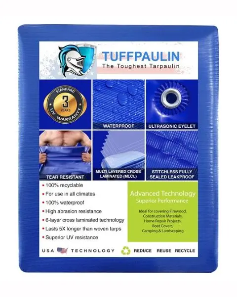 Tuffpaulin 12.19 M X 9.14 M (40Ft X 30Ft) 200 Gsm Blue Hay Super Heavy Duty Tarpaulin-Tirpal 2