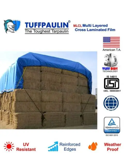 Tuffpaulin 12.19 M X 12.19 M (40Ft X 40Ft) 150 Gsm Blue Hay Covers Heavy Duty Tarpaulin-Tirpal 1