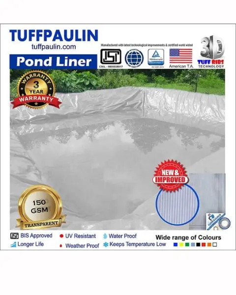 Tuffpaulin 15.24 M X 15.24 M (50Ft X 50Ft) 150 Gsm Silver Pond Liners Tarpaulin-Tirpal 1