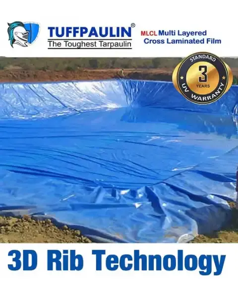 Tuffpaulin 18.2M X 18.2M (60Ft X 60Ft) 200 Gsm Blue Pond Liner Tarpaulin-Tirpal 1