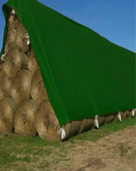 Tuffpaulin 24.38 M X 24.38 M (80Ft X 80Ft) 250 Gsm Green Hay Covers Heavy Duty Tarpaulin-Tirpal 1