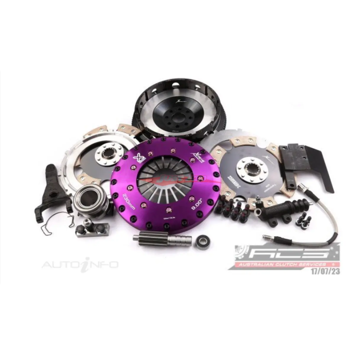 Xtreme Twin Plate Race Clutch 230Mm (Ceramic Solid Centre) Inc Smf & Csc Fits Toyota Supra Jza80 V160 6 Speed (2Jz-Gte) 1