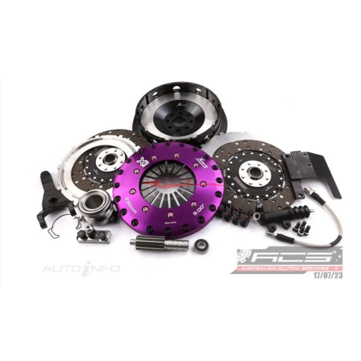 Xtreme Twin Plate Race Clutch 230Mm (Organic Solid Centre) Inc Smf & Csc Fits Toyota Supra Jza80 V160 6 Speed (2Jz-Gte) 1