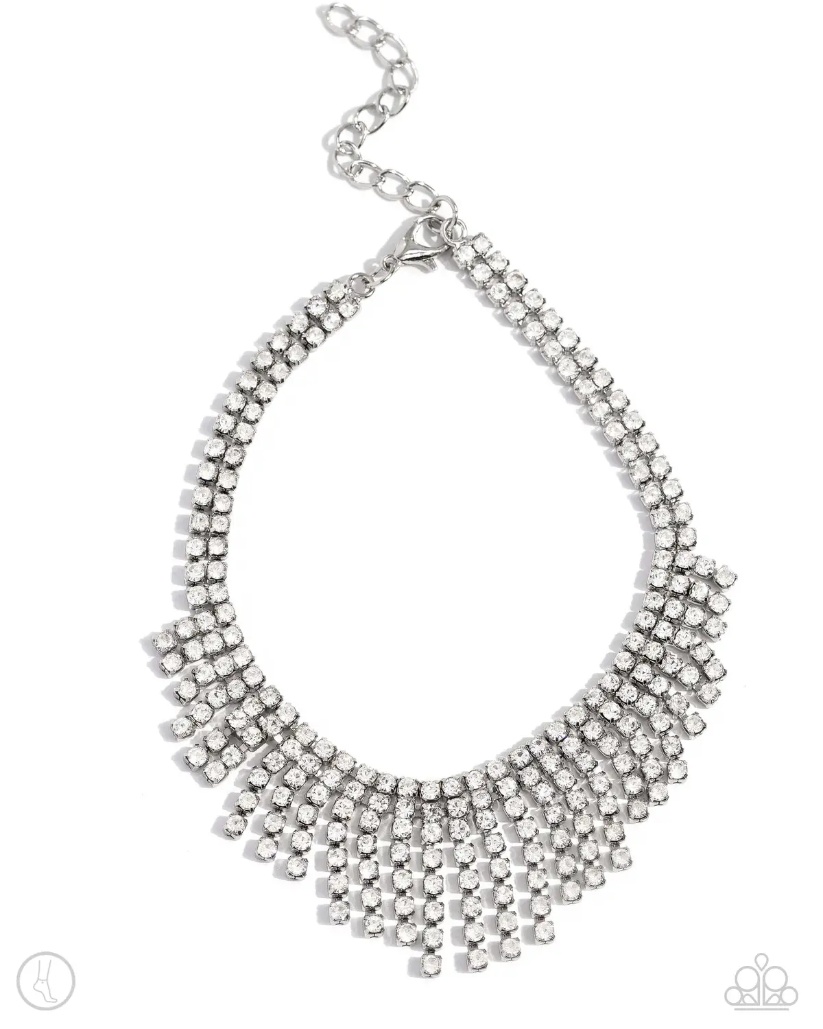 Paparazzi Curtain Confidence - White - Life Of The Party April 2024 (Anklet) 1