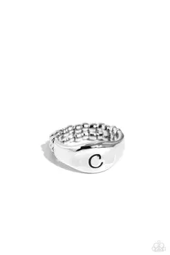 Paparazzi Monogram Memento - Silver - C 1