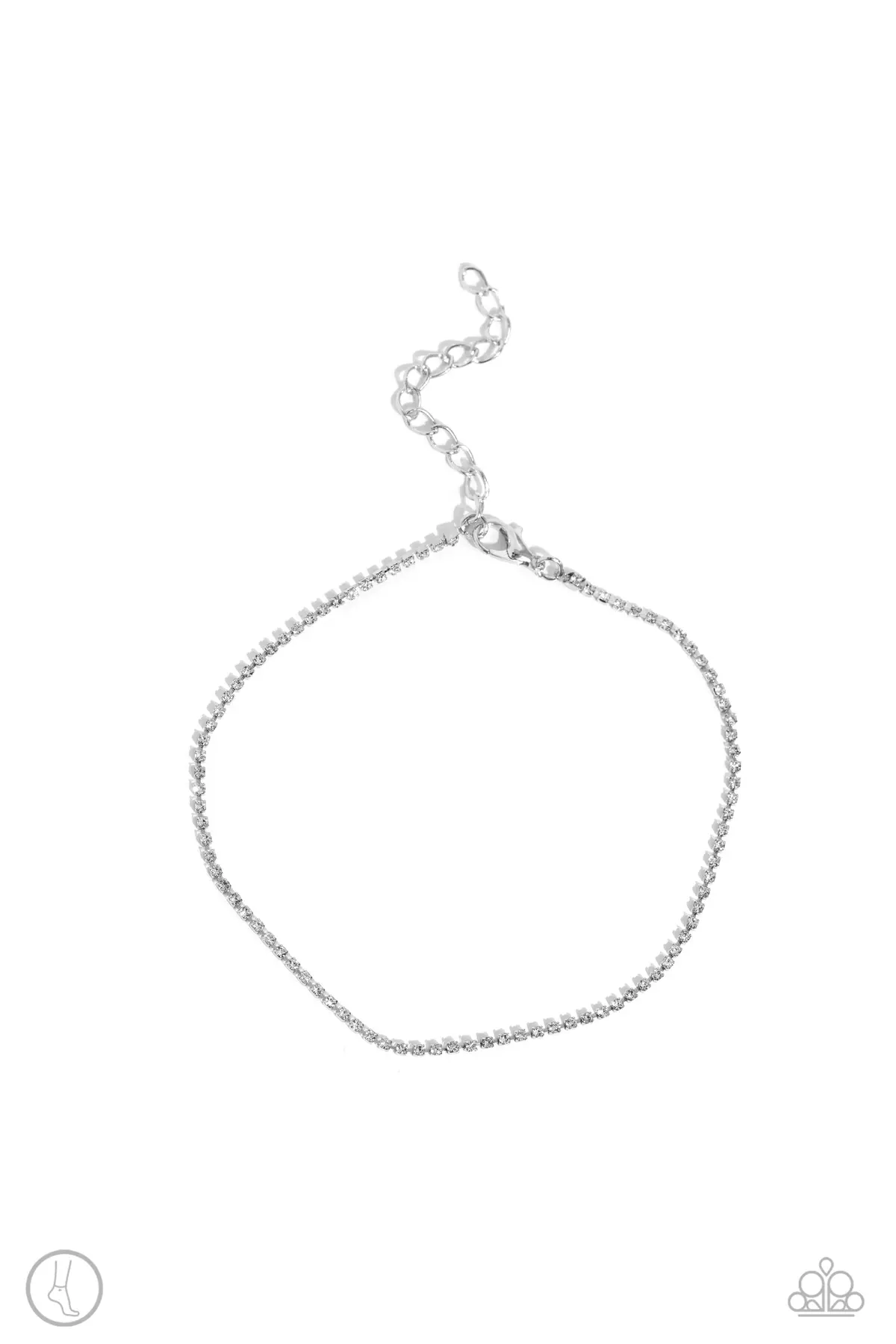Paparazzi Blinding Basic - White (Anklet) 1