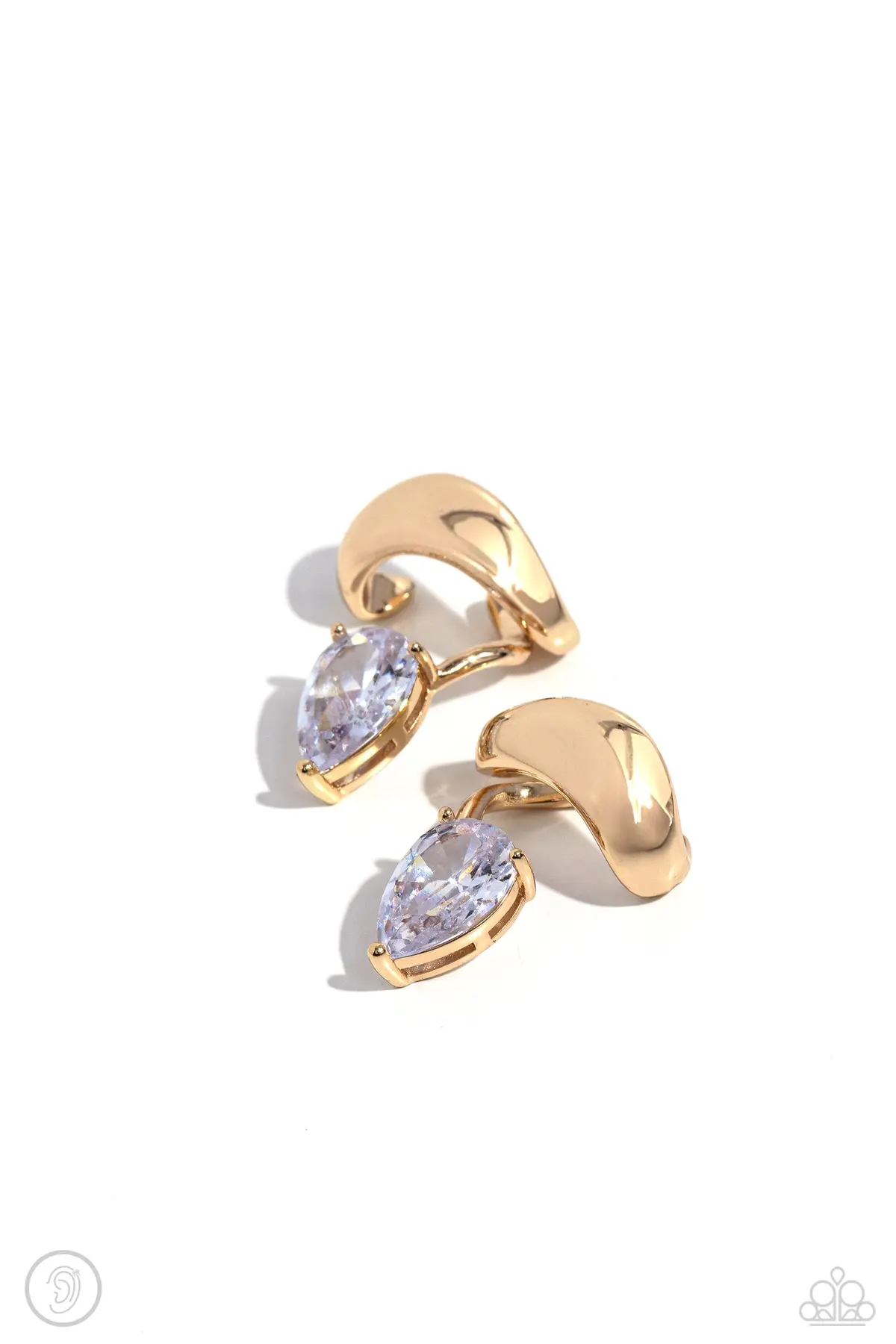 Paparazzi Twisting Teardrop - Gold (Ear Cuff) 1