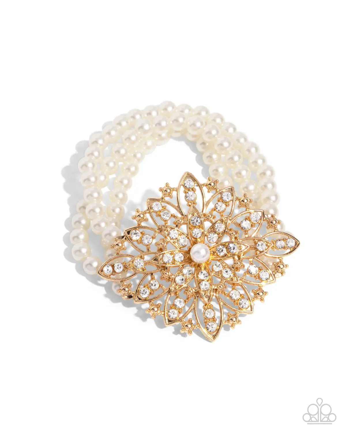 Paparazzi Flattering Floral - Gold 1